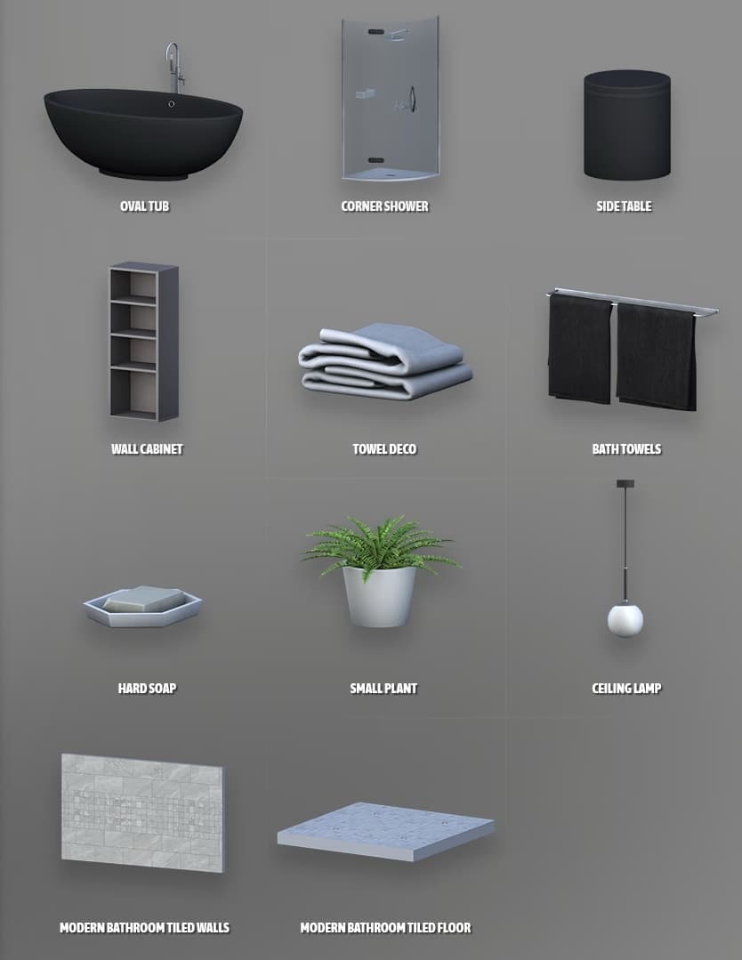 Галерея мода Набор для ванной Modern Bathroom Part 2 #1